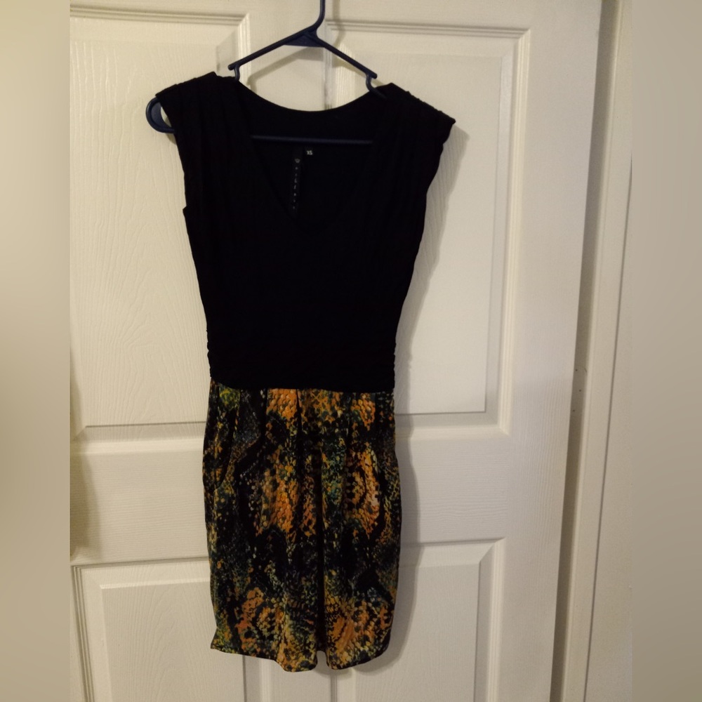 Black/print dress, XS